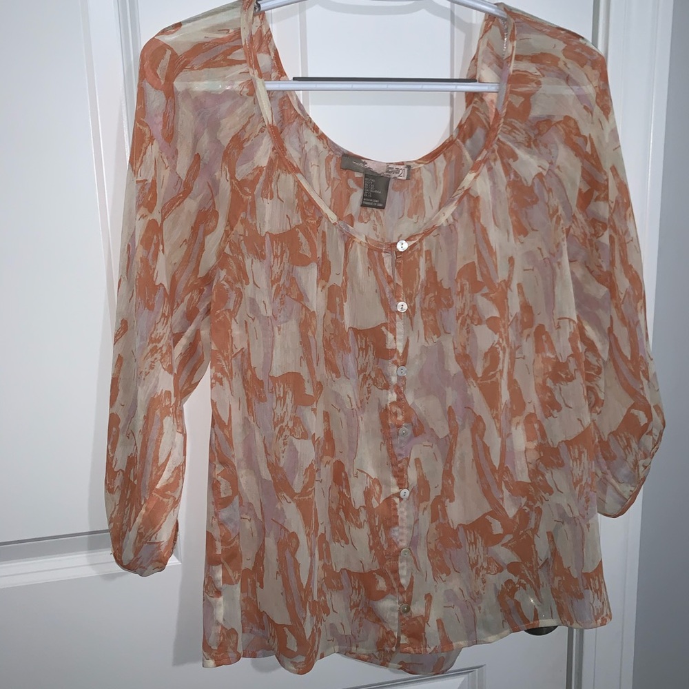 Orange Forever 21 Blouse
